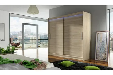 Prag Garderobe 180x57x215 cm - Beige - Oppbevaring - Garderober & garderobesystem - Garderobeskap