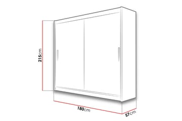 Prag Garderobe 180x57x215 cm - Beige - Oppbevaring - Garderober & garderobesystem - Garderobeskap