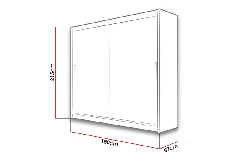 Prag Garderobe 180x57x215 cm - Beige - Oppbevaring - Garderober & garderobesystem - Garderobeskap
