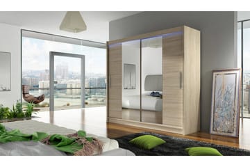 Prag Garderobe 180x57x215 cm - Beige|Hvit - Oppbevaring - Garderober & garderobesystem