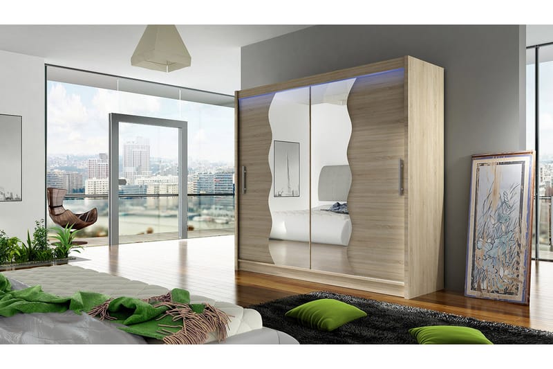 Prag Garderobe 180x57x215 cm - Beige|Hvit - Oppbevaring - Garderober & garderobesystem