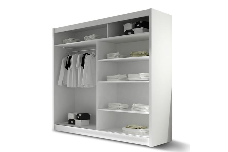 Prag Garderobe 180x57x215 cm - Hvit - Oppbevaring - Garderober & garderobesystem