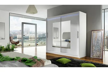 Prag Garderobe 180x57x215 cm - Hvit - Oppbevaring - Garderober & garderobesystem