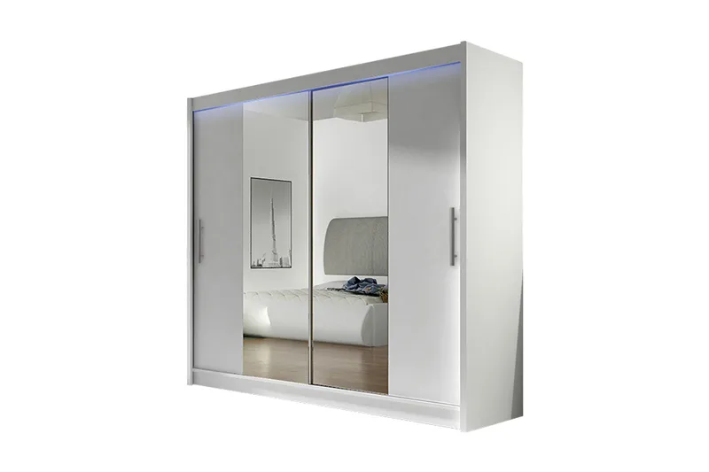 Prag Garderobe 180x57x215 cm, Hvit