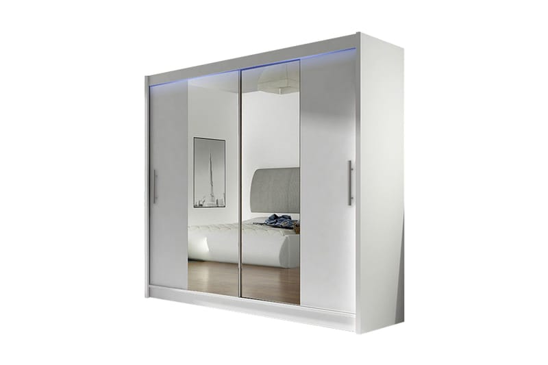 Prag Garderobe 180x57x215 cm, Hvit