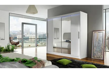 Prag Garderobe 180x57x215 cm - Hvit - Oppbevaring - Garderober & garderobesystem