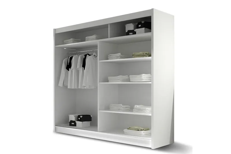 Prag Garderobe Skyvedører Delt Speil - Svart - Oppbevaring - Garderober & garderobesystem