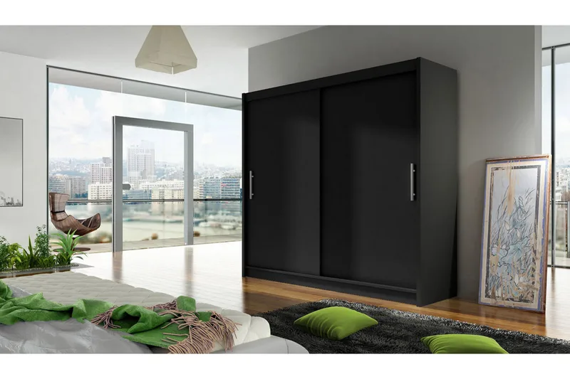 Prag Garderobe Skyvedører - Svart - Oppbevaring - Garderober & garderobesystem