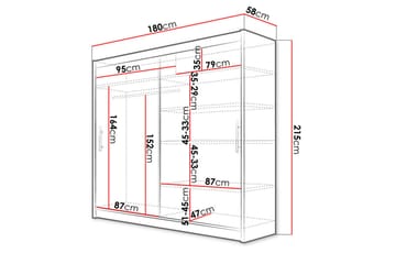 Prag Garderobe Skyvedører - Svart - Oppbevaring - Garderober & garderobesystem
