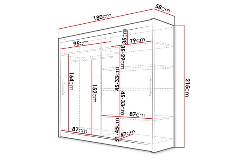 Prag Garderobe Skyvedører - Svart - Oppbevaring - Garderober & garderobesystem