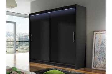 Prag Garderobeskap 180x215 cm - Svart - Oppbevaring - Garderober & garderobesystem