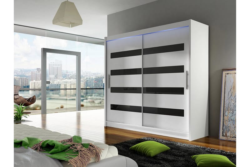 Prag Garderobeskap med Oppbevaring 180x215 cm i Tre - Hvit - Oppbevaring - Garderober & garderobesystem