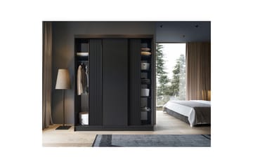 Prescco Garderobe 120x220 cm - Svart - Oppbevaring - Garderober & garderobesystem