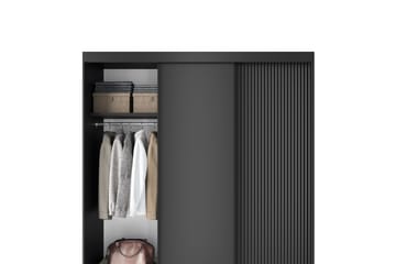 Prescco Garderobe 120x220 cm - Svart - Oppbevaring - Garderober & garderobesystem