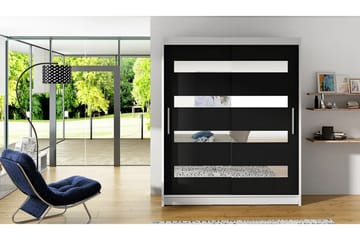 Presto Garderobe 58x150 cm - Hvit/Svart - Oppbevaring - Garderober & garderobesystem