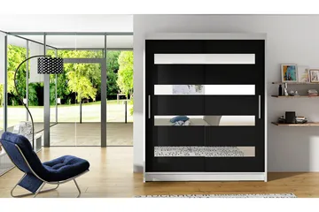 Presto Garderobe 58x150 cm - Hvit/Svart - Oppbevaring - Garderober & garderobesystem