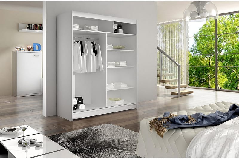 Presto Garderobe 58x150 cm - Hvit/Svart - Oppbevaring - Garderober & garderobesystem