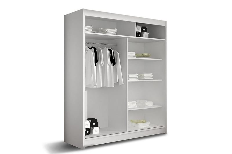 Presto Garderobe 58x150 cm - Hvit/Svart - Oppbevaring - Garderober & garderobesystem
