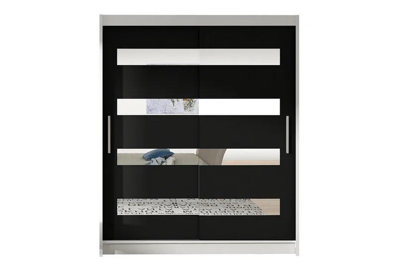 Presto Garderobe 58x150 cm i Tre, Hvit|Svart