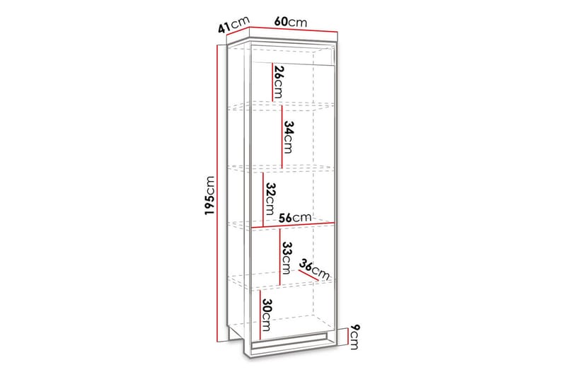 Quant Garderobe 41x60 cm - Eik/Svart - Oppbevaring - Garderober & garderobesystem