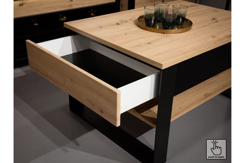 Quant Garderobe 50x95 cm - Eik/Svart - Oppbevaring - Garderober & garderobesystem