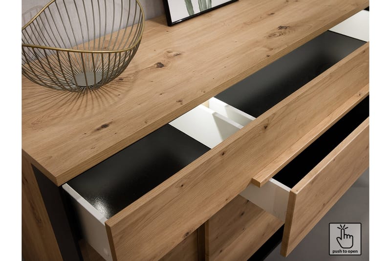 Quant Garderobe 50x95 cm - Eik/Svart - Oppbevaring - Garderober & garderobesystem