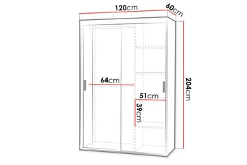 Rejasia Garderobe med Speil 120 cm - Hvit - Oppbevaring - Garderober & garderobesystem