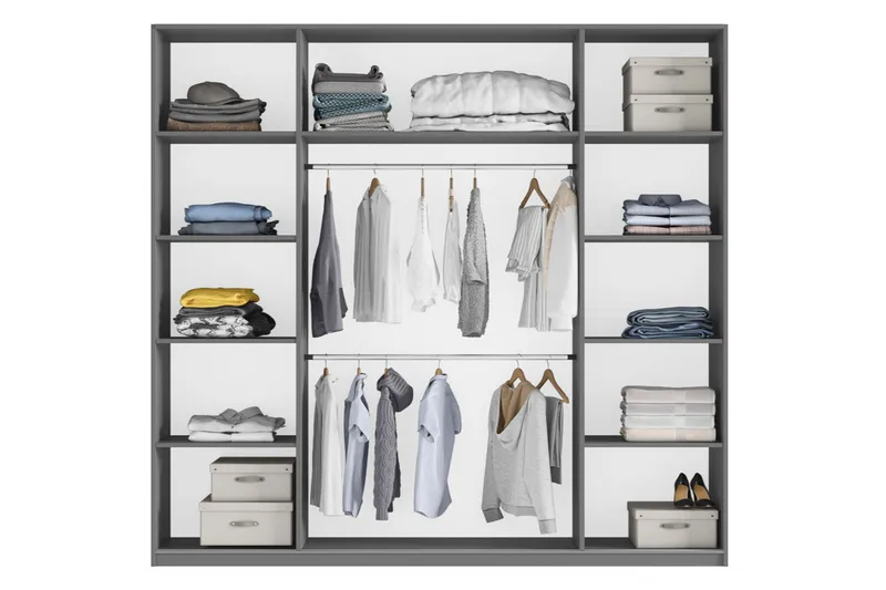 Rhodes Garderobe 225x65x244 cm - Oppbevaring - Garderober & garderobesystem