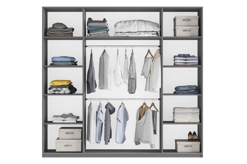 Rhodes Garderobe 225x65x244 cm - Oppbevaring - Garderober & garderobesystem