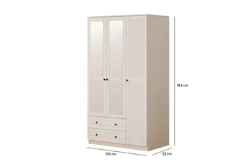 Rynric Garderobe 105x184 cm - Matt Hvit - Oppbevaring - Garderober & garderobesystem