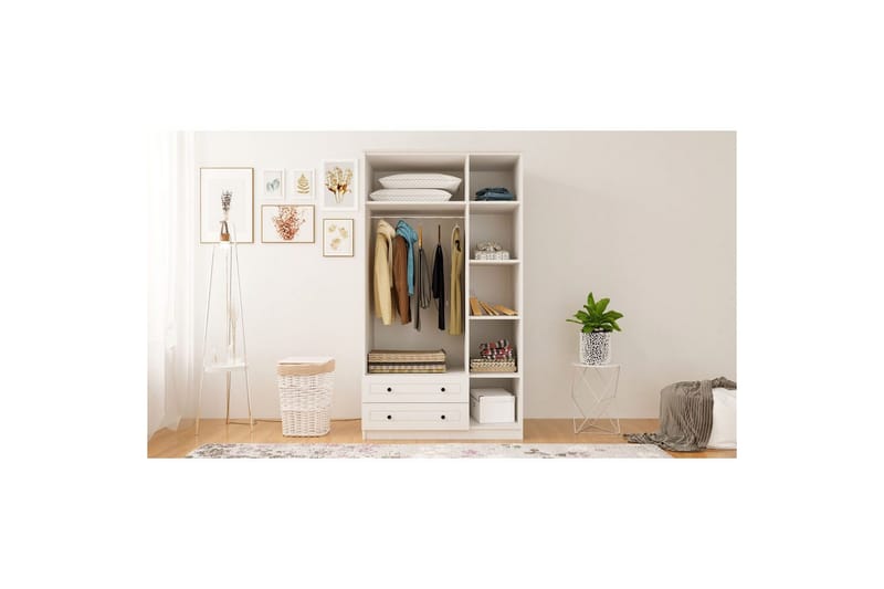 Rynric Garderobe 105x184 cm - Matt Hvit - Oppbevaring - Garderober & garderobesystem