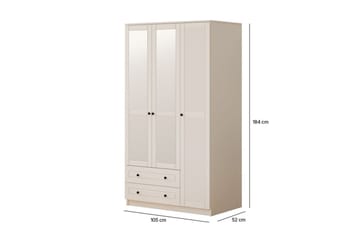 Rynric Garderobe 105x184 cm - Matt Hvit - Oppbevaring - Garderober & garderobesystem
