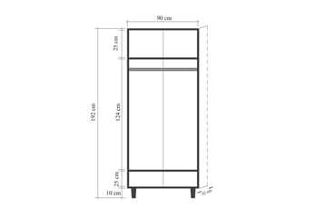 Selalesi Garderobe 90x192 cm - Natur - Oppbevaring - Garderober & garderobesystem