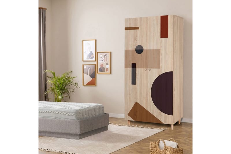 Selalesi Garderobe 90x192 cm - Natur - Oppbevaring - Garderober & garderobesystem