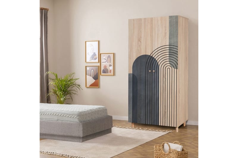 Selalesi Garderobe 90x192 cm - Natur - Oppbevaring - Garderober & garderobesystem