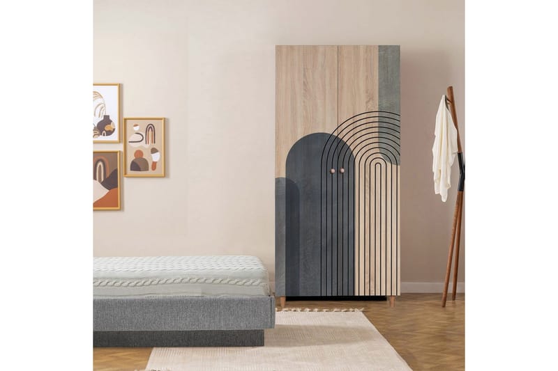 Selalesi Garderobe 90x192 cm - Natur - Oppbevaring - Garderober & garderobesystem