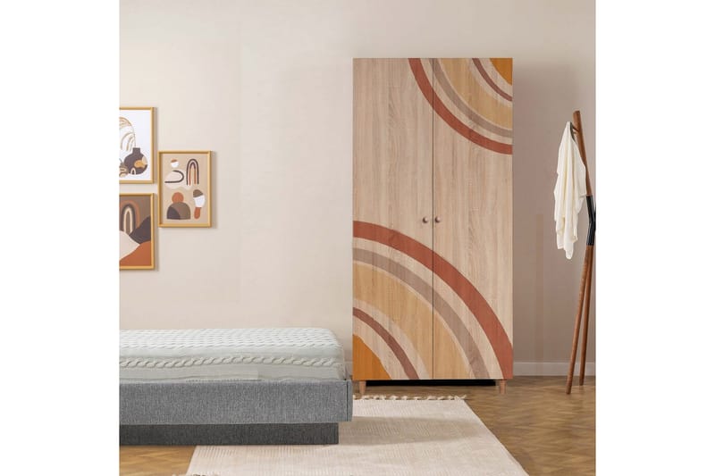 Selalesi Garderobe 90x192 cm - Natur - Oppbevaring - Garderober & garderobesystem