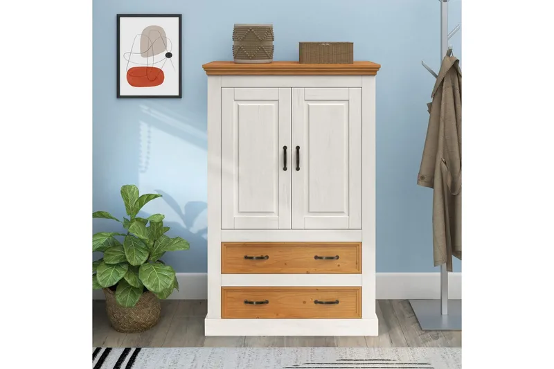 Selma Garderobe 86x131 cm - Hvit - Oppbevaring - Garderober & garderobesystem