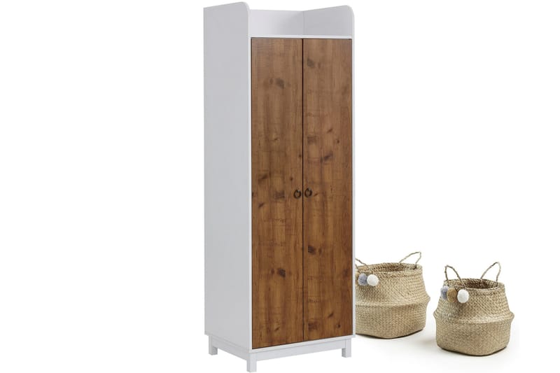 Shellake Garderobe 62x60 cm - Hvit/Natur - Oppbevaring - Garderober & garderobesystem