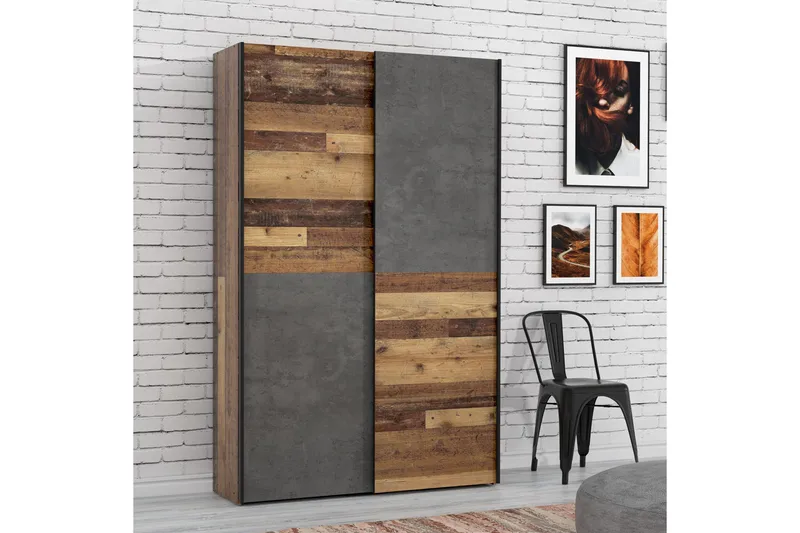 Shipts Garderobe 42x120 cm - Natur/Mørkegrå - Oppbevaring - Garderober & garderobesystem