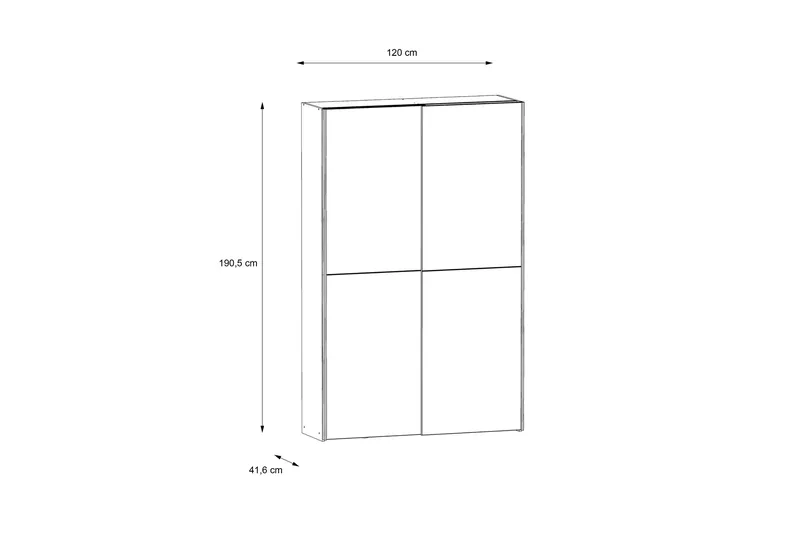 Shipts Garderobe 42x120 cm - Natur/Mørkegrå - Oppbevaring - Garderober & garderobesystem