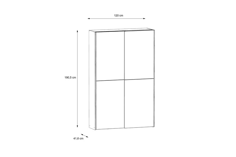 Shipts Garderobe 42x120 cm - Natur/Mørkegrå - Oppbevaring - Garderober & garderobesystem