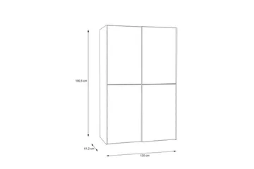 Shipts Garderobe 62x120 cm - Brun/Hvit - Oppbevaring - Garderober & garderobesystem