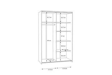 Shipts Garderobe 62x120 cm - Brun/Hvit - Oppbevaring - Garderober & garderobesystem