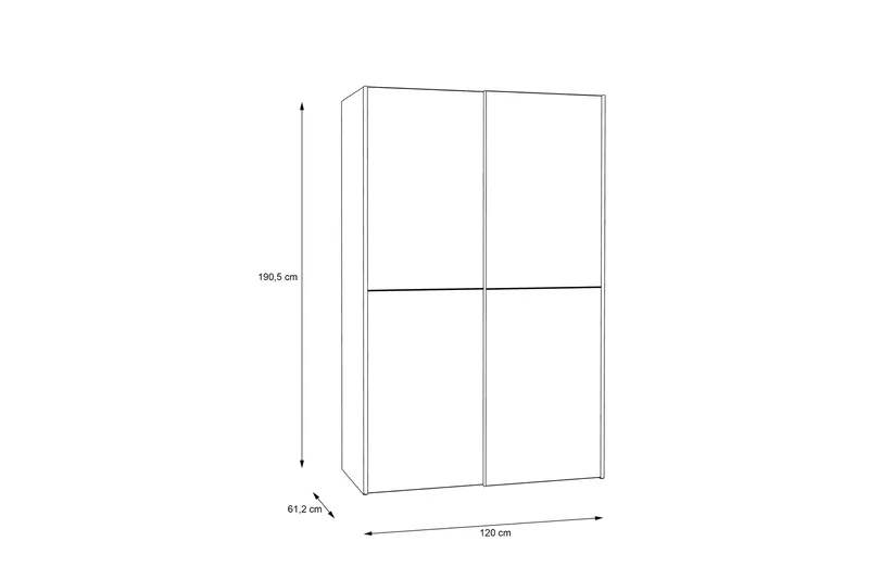 Shipts Garderobe 62x120 cm - Hvit - Oppbevaring - Garderober & garderobesystem