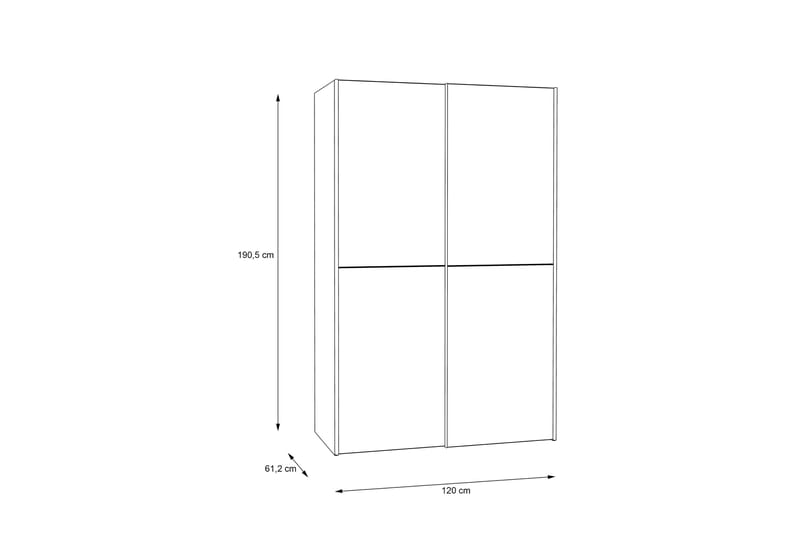 Shipts Garderobe 62x120 cm - Hvit - Oppbevaring - Garderober & garderobesystem