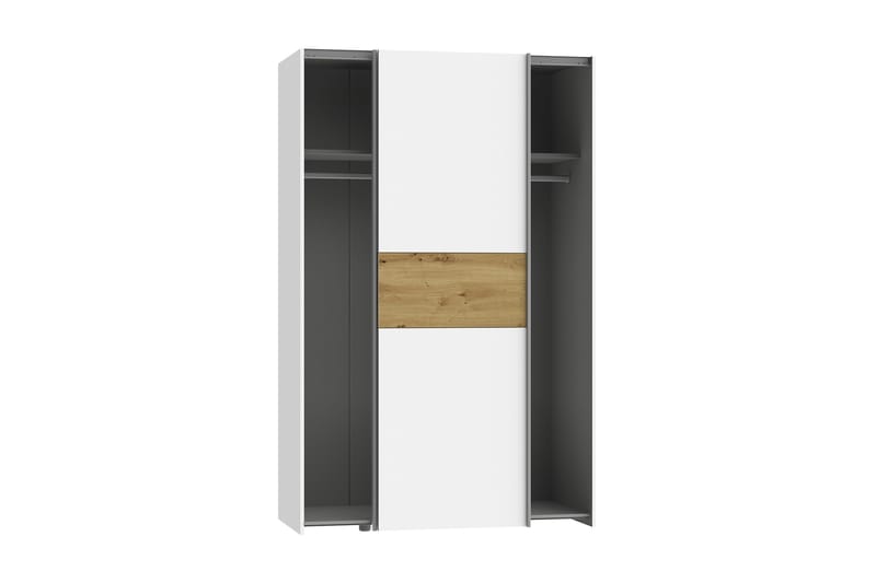 Shipts Garderobe 62x120 cm - Hvit/Brun - Oppbevaring - Garderober & garderobesystem