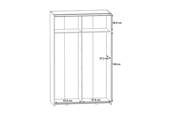 Shipts Garderobe 62x120 cm - Hvit/Brun - Oppbevaring - Garderober & garderobesystem
