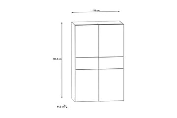 Shipts Garderobe 62x120 cm - Hvit/Brun - Oppbevaring - Garderober & garderobesystem