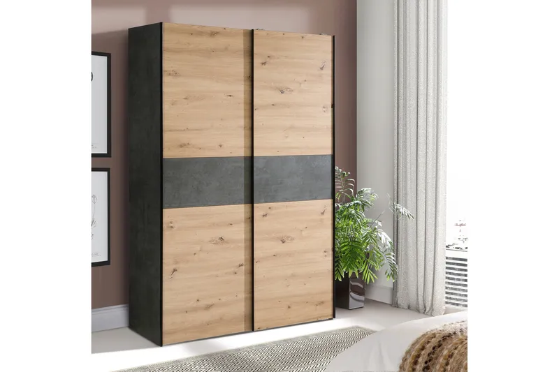 Shipts Garderobe 62x120 cm - Lys Natur/Grå - Oppbevaring - Garderober & garderobesystem